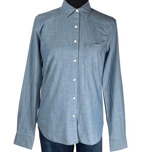 UNTUCKit Valori Chambray Shirt Womens Size 0 Button Up Long Sleeve Casual NEW